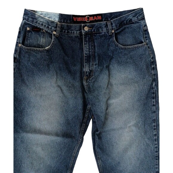 Vibes Jeans Men's 40 x 34 (32) Blue Denim Baggy Skater Urban Y2K Vintage Pants - Picture 4 of 11